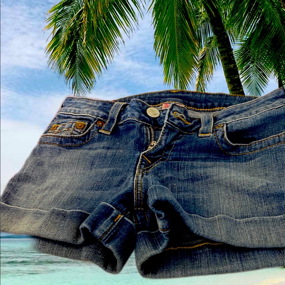Jean shorts. True religion. Classic. Made in USA